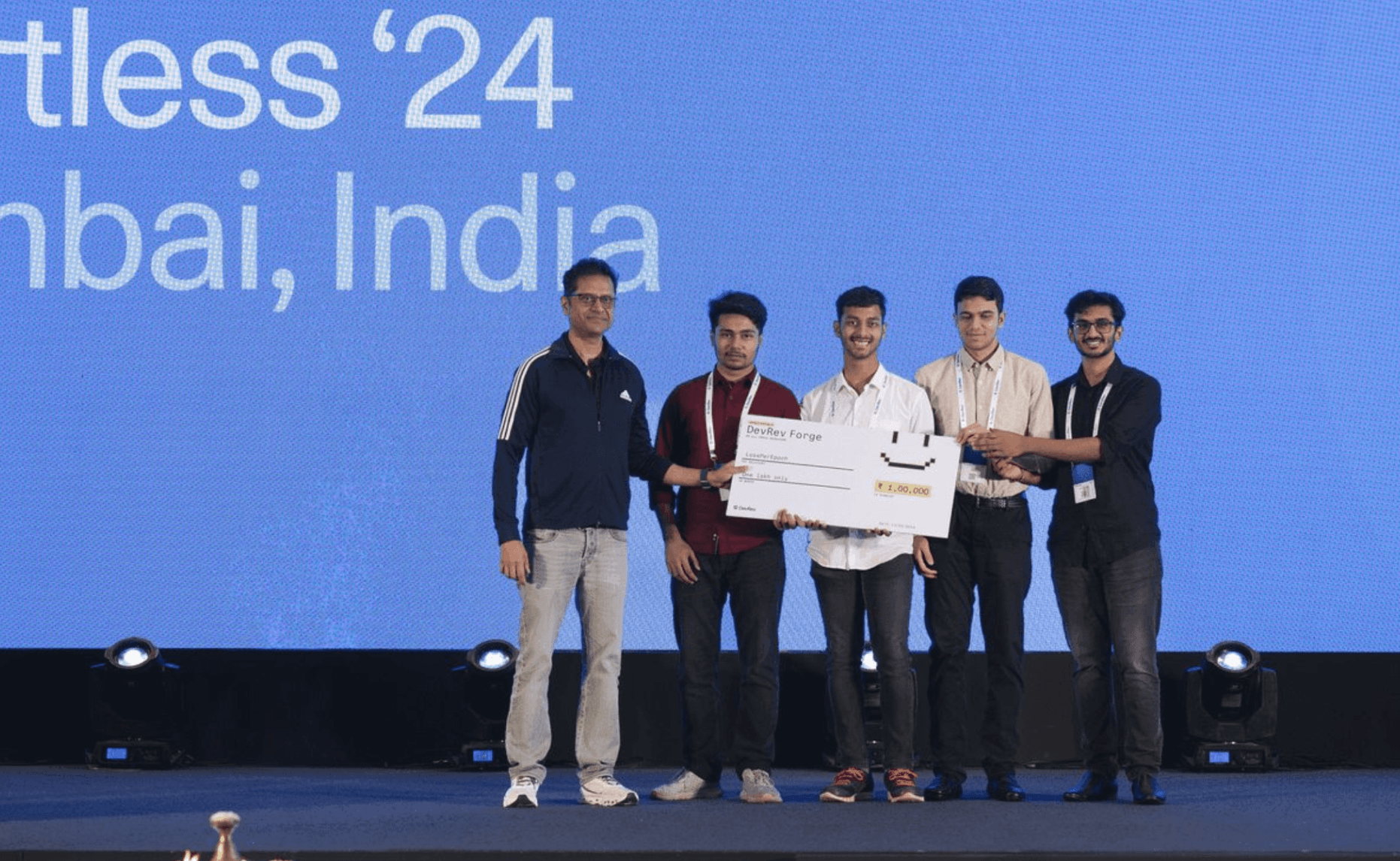 Felicitated by Mukesh Bansal at the DevRev Effortless Conference, Grand Hyatt Mumbai.